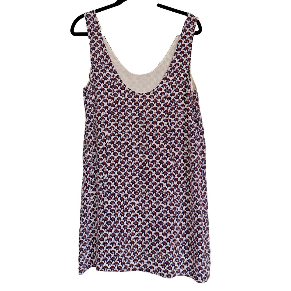 Joie Silk Dress M Elephant Print Boho Whimsical Safari Sleeveless Shift - Picture 10 of 13